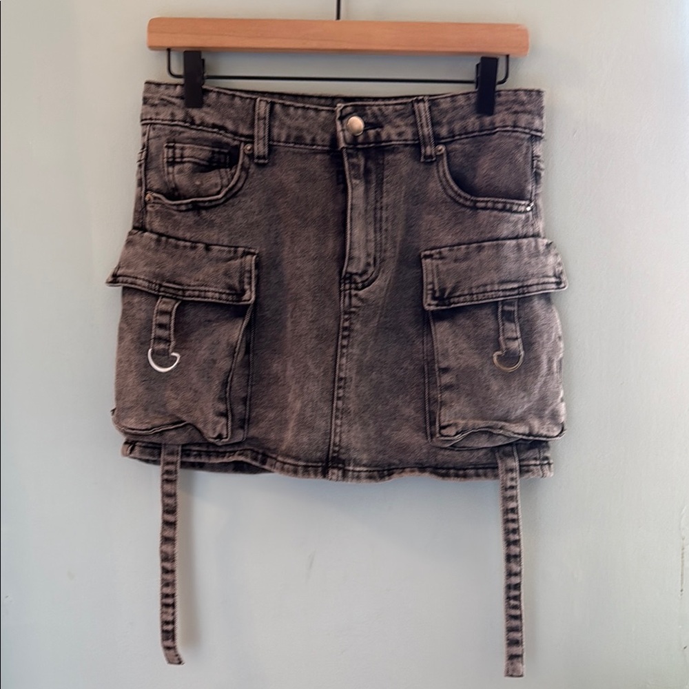 Hot Topic Black Denim Mini Skirt - M